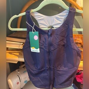 HALARA Speedwave Zip Up Racerbsck Cut Out Quick Dry Deep Blue Top